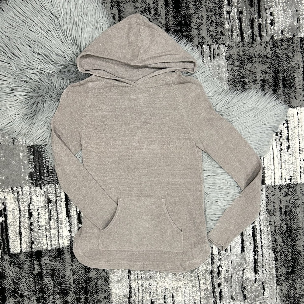 Barefoot Dreams Cozy Chic Pullover Ultra Lite Hoodie Light Cocoa Long Sleeves XS - Picture 3 of 6
